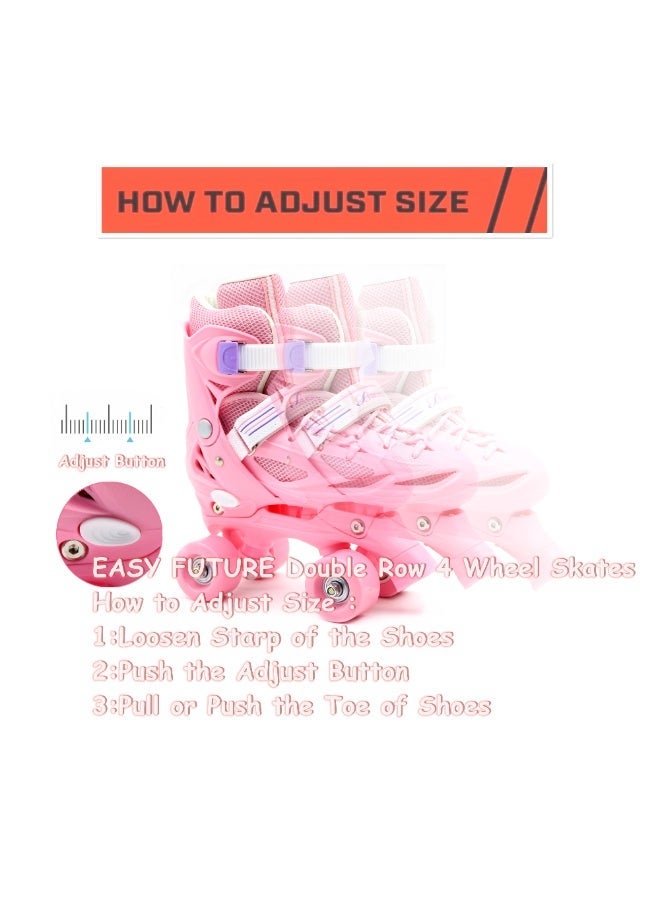 إيزي فيتشور زلاجات إيزي فيوتشر للأطفال، مقاس قابل للتعديل، صف مزدوج من 4 عجلات، مناسبة للأولاد والبنات، للاستخدام الداخلي والخارجي، متوفرة بثلاثة ألوان وأربعة مقاسات للاختيار من بينها، رقم 1302 - Image 3